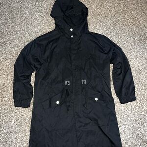 Fashion Vintage OG Trench Coat Glossy Black Jacket